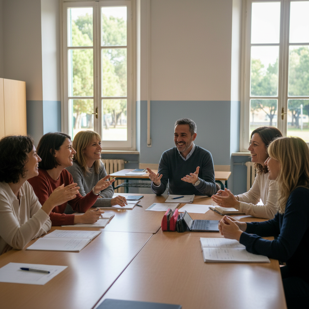 Genitori volontari collaborano insieme